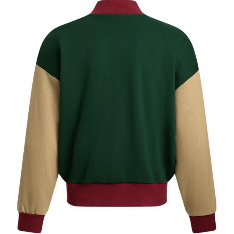 Under Armour Icon Training Loose Fit Single-Breasted Drop Shoulder Long Sleeve Jacket Men Jackets Forest-Green 1387887-301