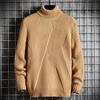 Turtleneck Men Sweater Thick Acrylic Fiber Winter Autumn Base Shirt for Daily Wear