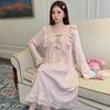 Velvet Nightgown: Women's 2025 Autumn/Winter Long Sleeve Court Princess Style, Sweet Plus Size Maternity Slimming Pajamas.