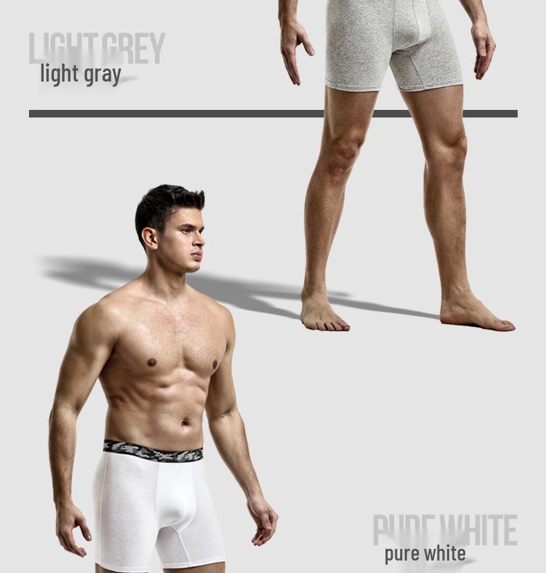Men's Anti-Friction Cotton Boxer Briefs - Large Size, Breathable for Sports and Running