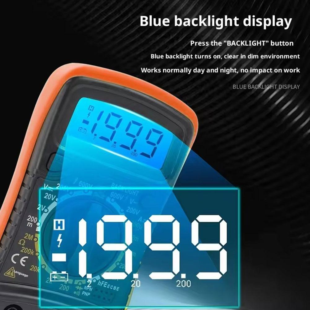 Digital Multimeter with LCD Backlight Accurately Test Voltage Multimetro Voltmeter Ohm ACAmmeter Meter Tester T3L1