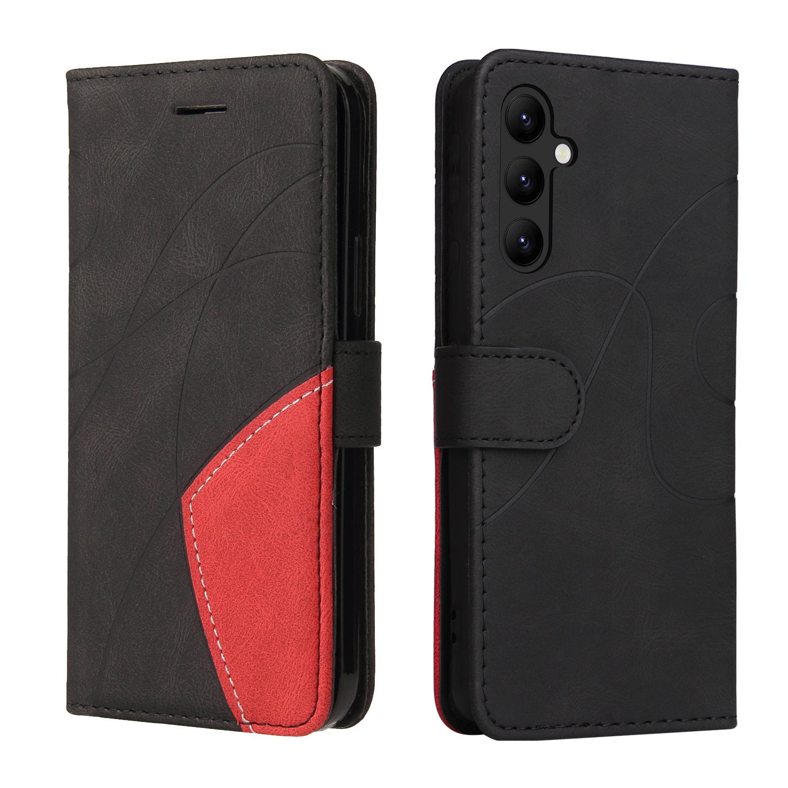 Suitable for Sharp SHV43 mobile phone leather case Sense3 two-color splicing clamshell card wallet Be4plus matte Sharp shv43/sense2/sh-m08/docomo sh-01l/shv43 чёрный