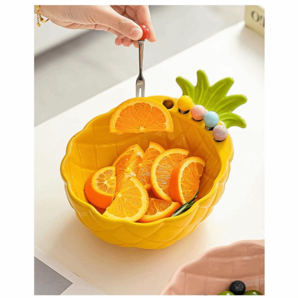 Ananassalade Dessertkom Crème-Stijl Keramische Fruitschaal Fruitschaal voor Serveren Huisgebruik