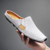 Fashion Business Summer Men's Half Slippers Lightweight and Luxury Flat Bottomed Design Outdoor Leisure Street Walking Shoes Slip On