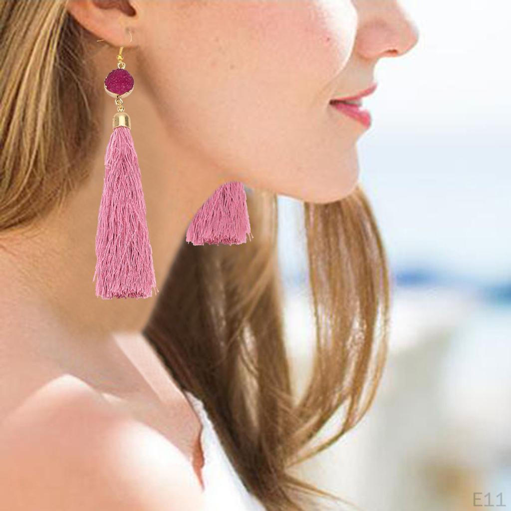 Hooked Long Tassel Earrings Women Bohemian Style Dangle Earring 12cm