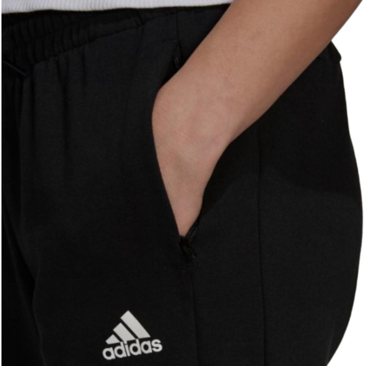 Adidas Logo Print Drawstring Straight-Leg Sweatpants Women Bottoms Black GS1383