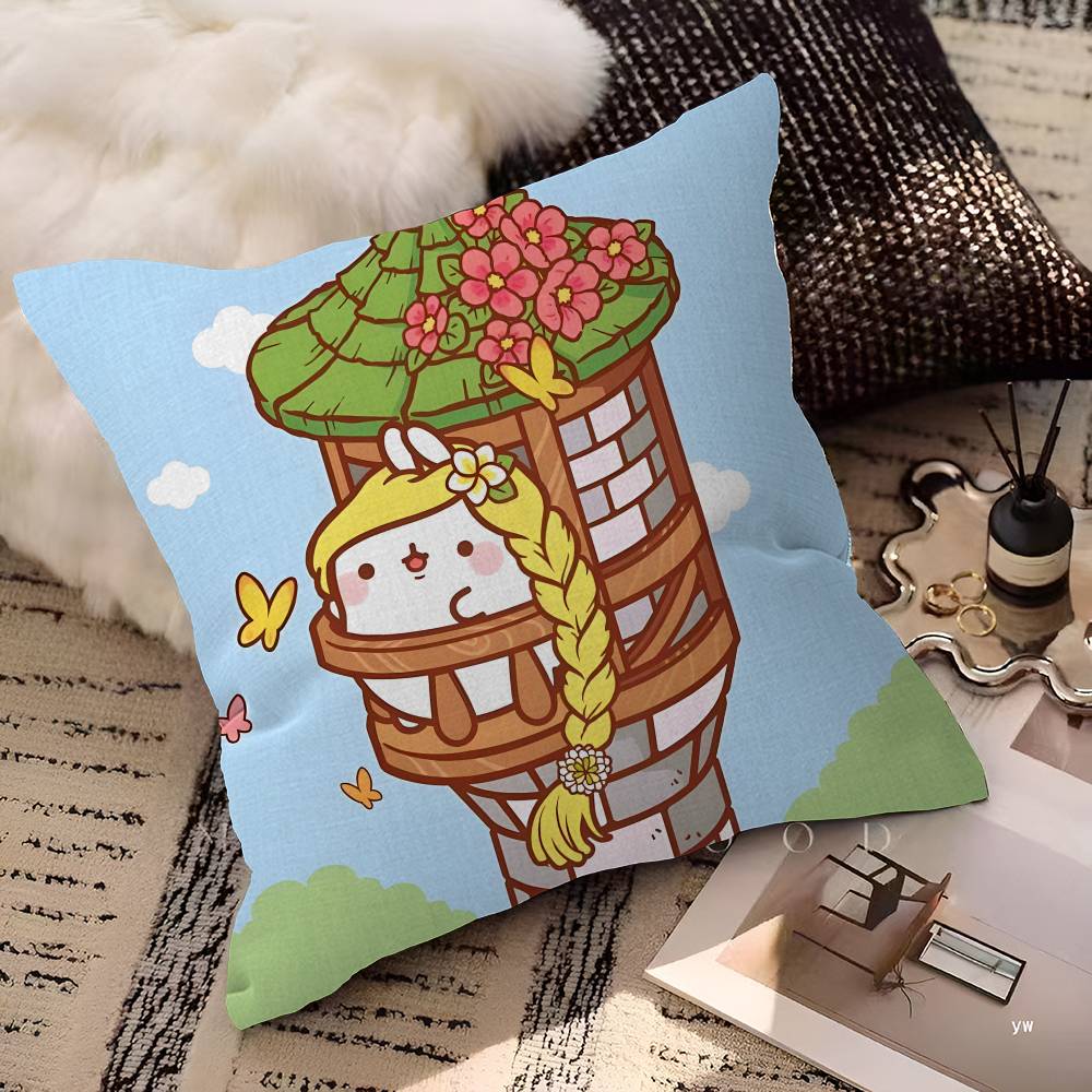 Cartoon Cute M-Molang Maple Design Cushion Cover Happy Autumn Harvest decor Holiday Decorati Pillow Cover