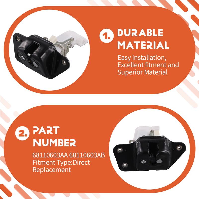 Tail Gate Lock Actuator For Chrysler Pacifica Dodge Durango Jeep- Door Lock Replacement Part 68110603AA 68110603AB