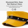 Skórzana czapka typu Baker Boy z metalowym łańcuszkiem Płaska czapka Beret w stylu vintage Czapka do noszenia na co dzień