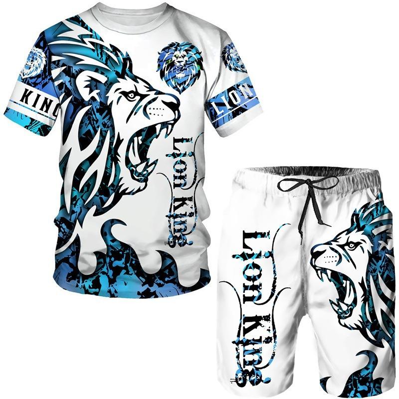 16 summer new fashion 1D lion print men's sportswear 1-piece wholesale