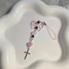 Heart Cross Bead Hanging Pendant Phone Strap Cute Bag Decoration for Girls