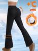 High Waist Fleece Flare Leggings Z91198