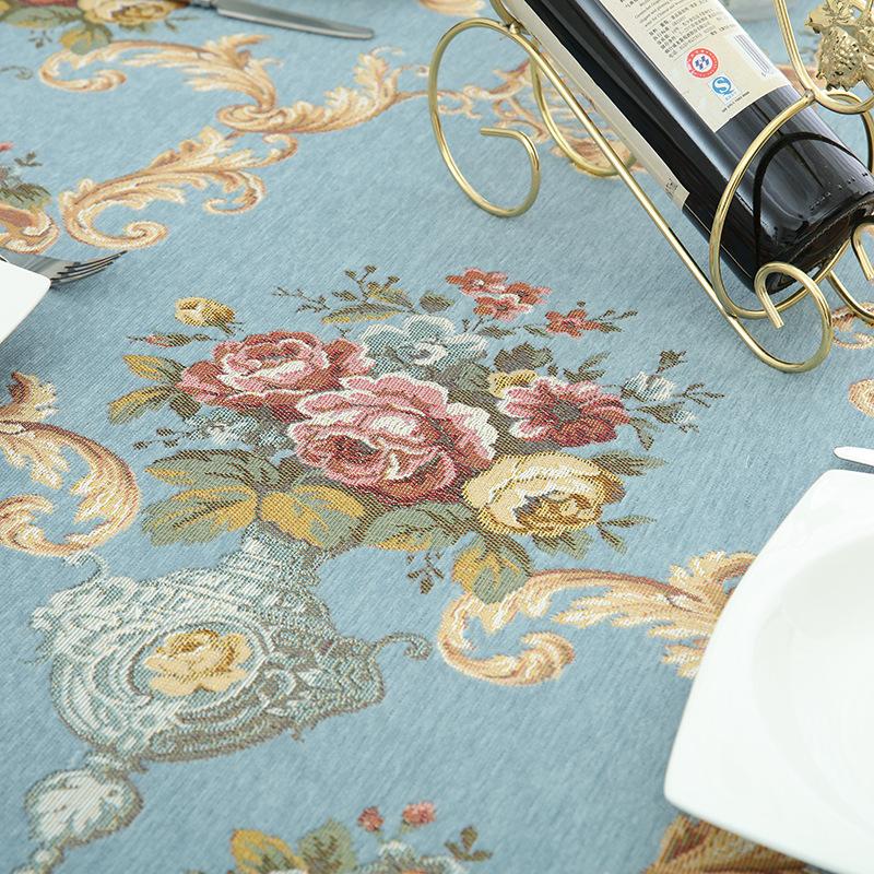 Embroidery Large European Square Tablecloth Chenille Jacquard Tablecloth Christmas Dining Table Cover Round Tablecloths for Wedding Decor Table Cloth