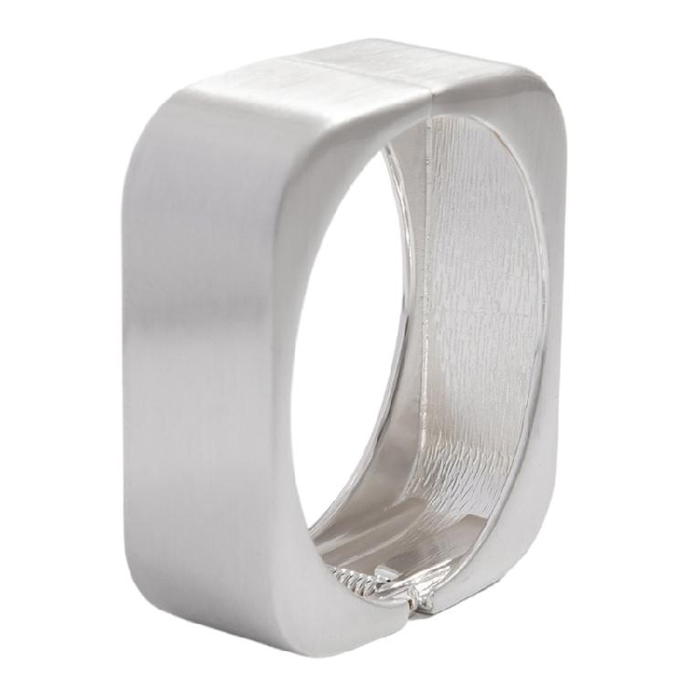 Polished Gold or Silver Tone Wide Bangle Geometric Design Lightweight Cuff Bracelet For Fashion Forward Women