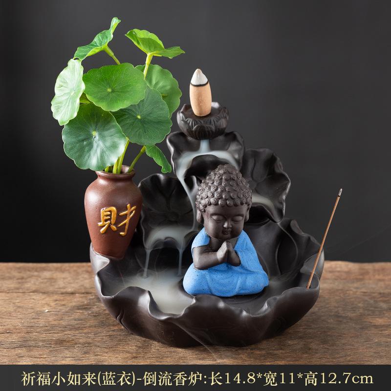 Luxusní světlo Nové Buddha Ruční Zpětný Proud Kadidlo Hořák LED Lampa Kroužek Domácí Dekorace Fialový Písek Zen Kadidlo Hořák Kadidlo Table