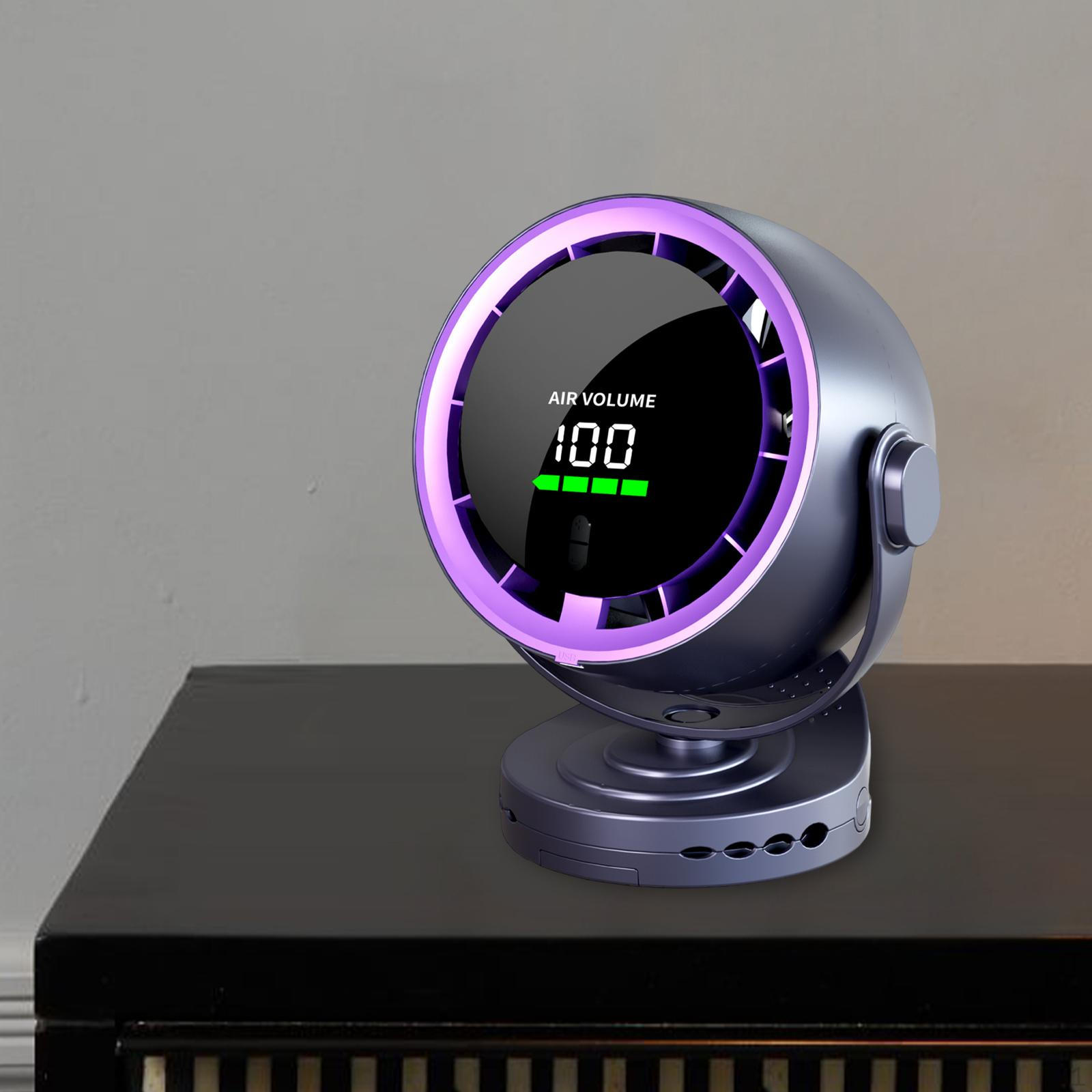 

Компактный вентилятор воздушного охлаждения с цифровым дисплеем для дома и путешествий фиолетовый