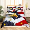 Geometric Eagle Duvet Cover Sets Full Size,Gold Starry Galaxy Bedding Set 3pcs,Abstract Mountain View Nature Animals Quilt Cove