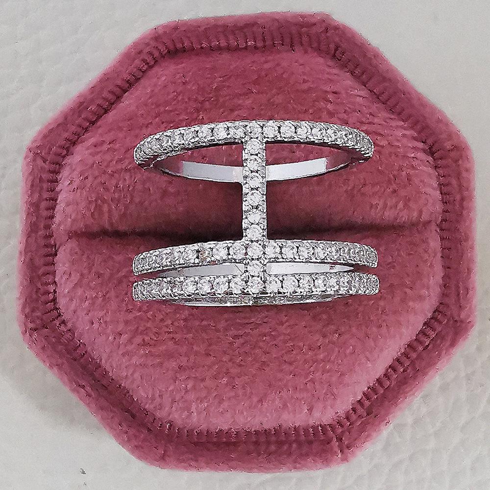 

Горячая Распродажа Креативное Геометрическое Ажурное Женское Кольцо с Цирконом, R4875 Size 5 белый