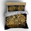 Vintage Clockwork Art Decor Set Multiple Sizes Kid'S And Adults' Bedroom Exquisite 3Pc Bedding Set, Gift