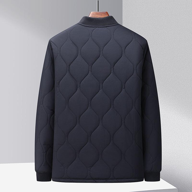 Velvet Cotton Coat for Middle-aged and Elderly Men's New Winter Thickened Cotton Jacket Rabbit Fur Stand Collar Dad Outfit Grandpa Warm Coat