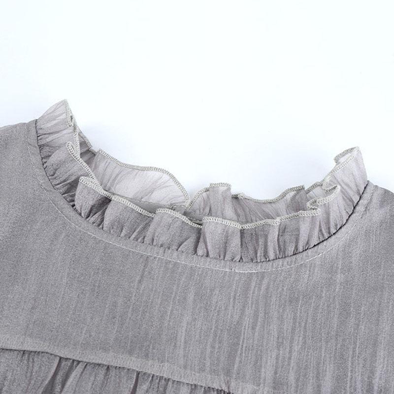 Dress Women Summer Loose Casual Peplum Short Sleeve Straight Dress Women