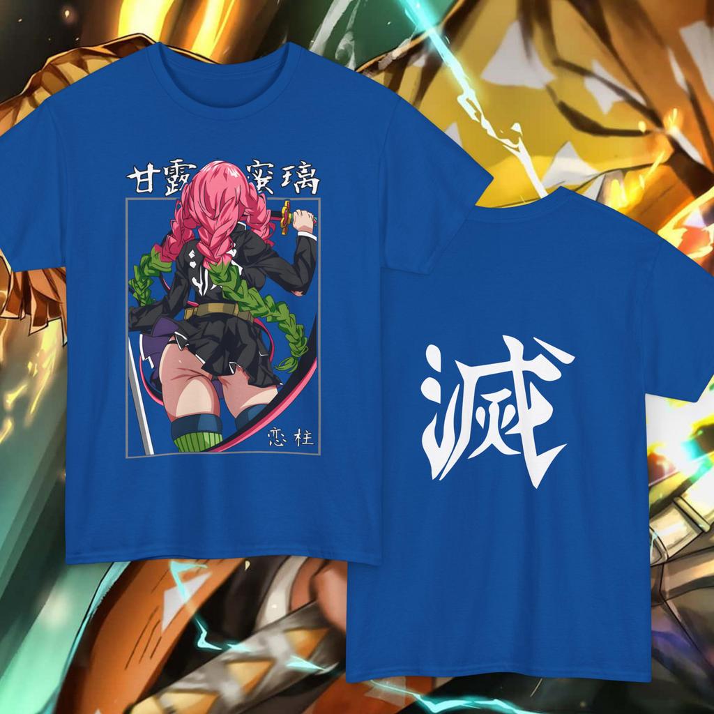 Mitsuri Kanroji Tshirt Demon Slayer Anime Tee Kanji Destroy Print Summer Unisexs And Unisexs Loose Tshirt Top