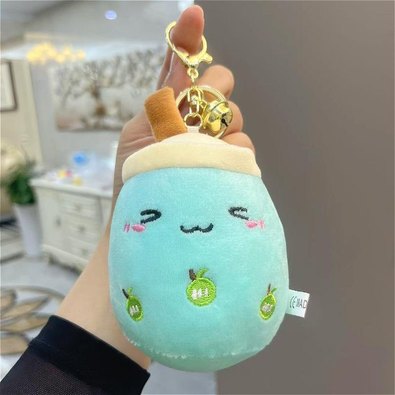 Cute Milk Tea Cup Plush Keychain Ornament for Men, Women, and Students