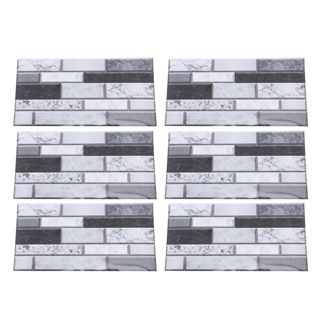 6 PCS Kitchen Backsplash Wallpaper PVC Self Adhesive Waterproof Oil Resistant Peel and Stick