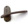 Kawaguchi Giken J-Lever, Oval Base, Display Lock, JL-20-4K-TBr, Residential Indoor Lever Handle, 50mm Backset, Brown Finish