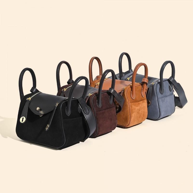 2025 Women's Bag First-layer Cowhide Lindi Matte Leather Large-capacity Fashionable Commuter Doctor Shoulder