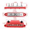 2 Pieces 4Way Bus Bar 48V DC 250A Positive and Negative 4 Terminal Post Junction Block for