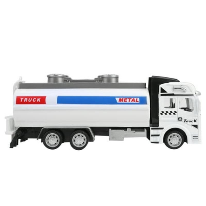 1/48 Scale Water Tanker Truck Vehicle Toy Model, Model Car, High Simulation Pull Back Function for Kids Gift Boys Girls Children