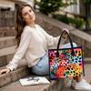 Colorful Leopard Print Tote Bag Portable Stylish Daily Shoulder Bag for Women Outdoor Commute Use