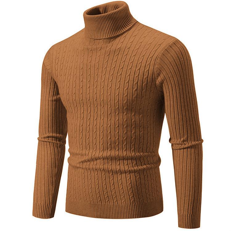 Men'S Knitwear Men'S Autumn And Winter New European And American High Neck Fried Dough Twists Sweater Underlay Sweater Warm
