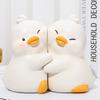 1 წყვილი Hug Duck Book End Cartoon მოცურების საწინააღმდეგო Heavy Duty Resin Craft Home Office Desktop Book Stopper Holder ცხოველთა ორნამენტი ფიგურა ფიგურა ქანდაკება