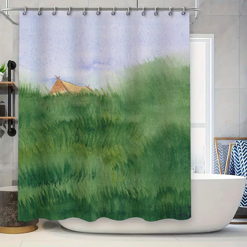 

Blue Cat Shower Curtain Decorative Waterproof Fabric Home Bathroom Accessories For Kids Bathrooms Blue Green Red Yellow Orange P W60H190(CM)-1 Pcs