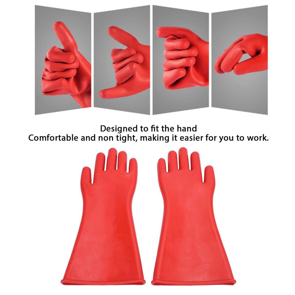 Acogedor Insulated Electrician's Gloves, 5000V High Voltage Resistant Gloves, Shock-Proof, Rubber Non-Slip, Electrical Work Safety Gloves