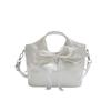 Ribbon Bow Solid Color Bucket Handbag Single Shoulder Crossbody Bag Women Gift