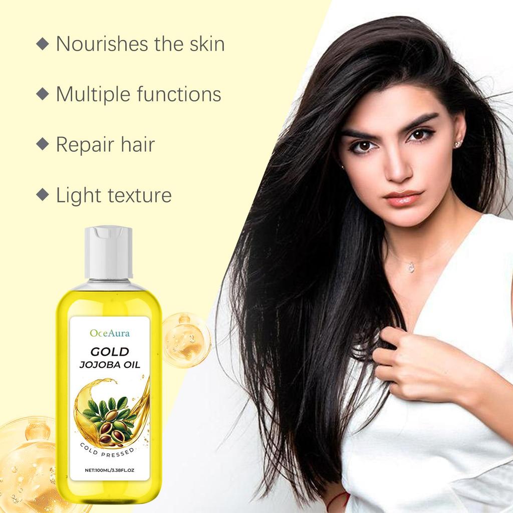 Bio-Jojobaöl Reduziert Frizz Spliss Haarbruch Nährende Wurzelglättende Hainessenz Porenverkleinernd Zarte Hautpflege Serum