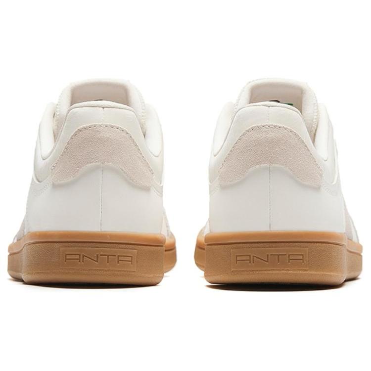 New Anta German Training Anti Slip Wear Resistant Lightweight Breathable Low Top Skateboard Shoes Men's White Gray 912428005-1