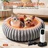 Cama para Gatos Calefactable de Felpa Esponjosa Caliente de Invierno Redonda Eléctrica para Mascotas Control Termostático Inteligente para Perros Pequeños Medianos Grandes Interior