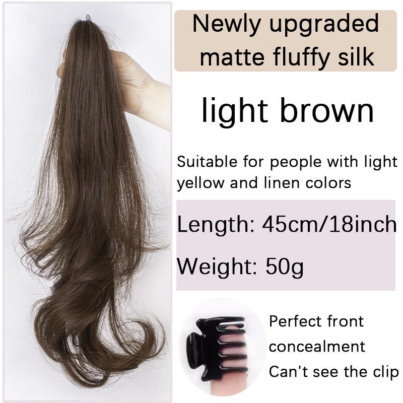 

Висячие уши, голова принцессы, маленький зажим, волнистый завитой конский хвост, ультра легкий натуральный пушистый синтетический парик для повседневного ношения