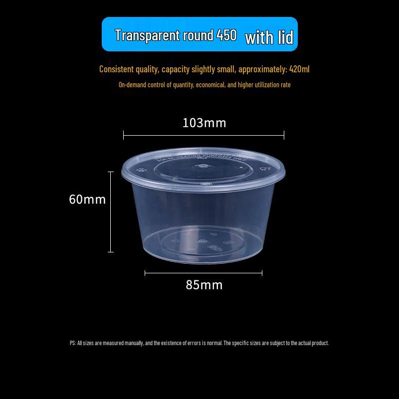 

750ml Round Disposable Plastic Takeaway Bowls, 300 Count