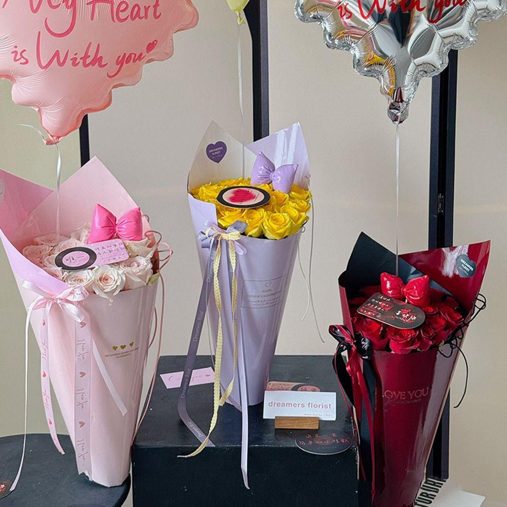 Fashion DIY Rose Flower Wrapping Bag Waterproof 43*48cm Flower Wrapping Paper Wrapping Paper for Flower Bouquets