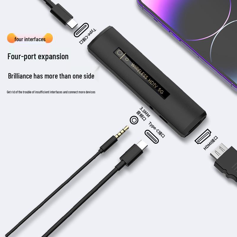5G Wireless Screen Mirroring Device for Phone, Computer, TV, Monitor, & Projector with HDMI & Low Latency