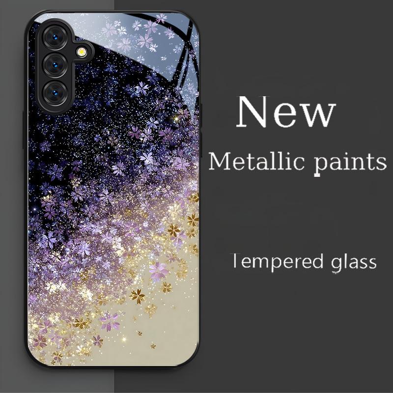violet gold Flower New PhoneCase for Samsung Galaxy S26 S25 S24 S23 S22 S21 FE Ultra Plus Men women Built-in glass Give