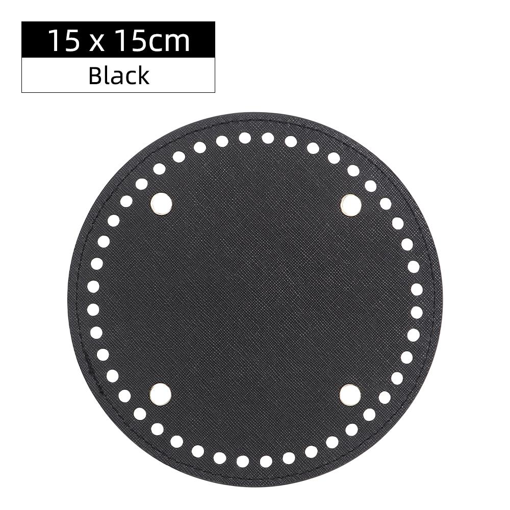 1pc DIY Leather Oval & Circle Bottom Base Material for DIY Weaving Yarn Thread Handbag, Handicraft Crochet & Knitting Accessory