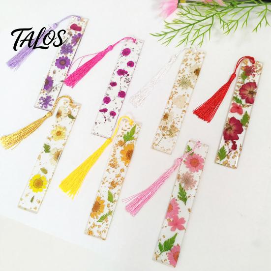 Aesthetic Page Holders Dried Flower Resin Bookmarks with Tassels, Double-Sided Magnetic Birthday Gift for Readers Book Lovers Friends, Pretty