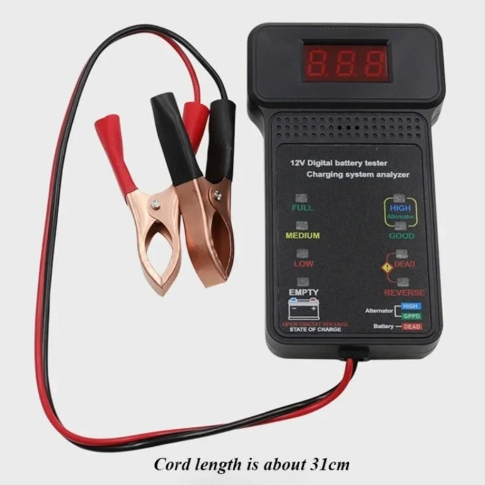 with Alligator Clips 12V Digital Battery Tester Automotive Cranking System Tester  Electrician Tool