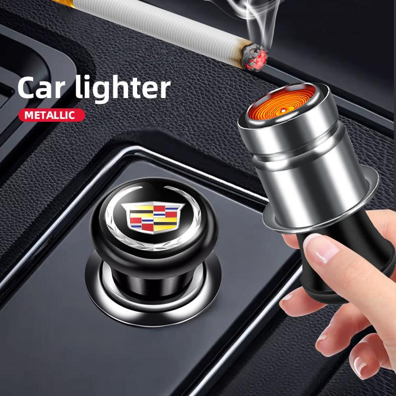 Car Logo Cigarette Lighter 12V ABS Stainless Material For Cadillac Escalade Deville DTS ATS BLS CT4 CT6 CTS EXT SLR SRX XLR XT4
